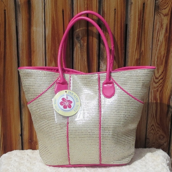 Handbags - *Brand New Pink and Gold woven vinyl interior*